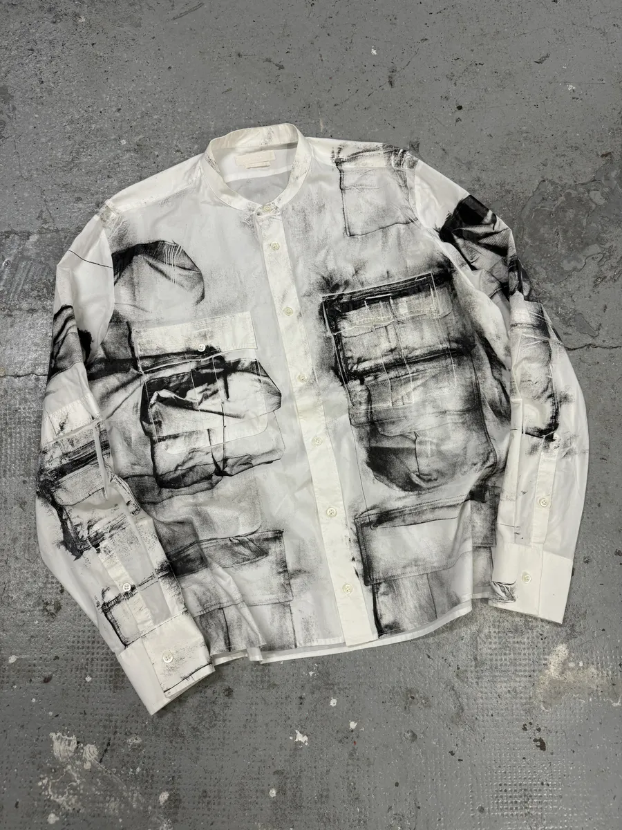 SS2010 Alexander McQueen White Trompe L’oeil Mao Shirt - Image 10