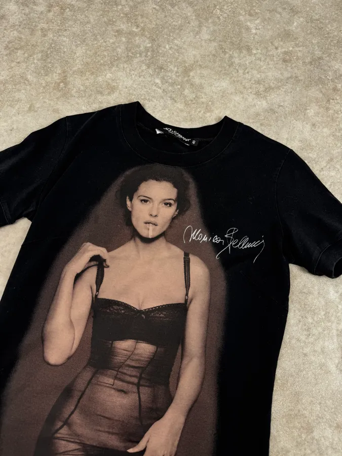SS2010 Dolce & Gabbana Black Monica Bellucci T-Shirt - Image 5