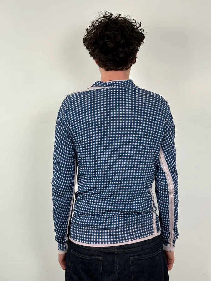 SS2010 Dolce & Gabbana Navy Gingham Polo Sweater - Image 3