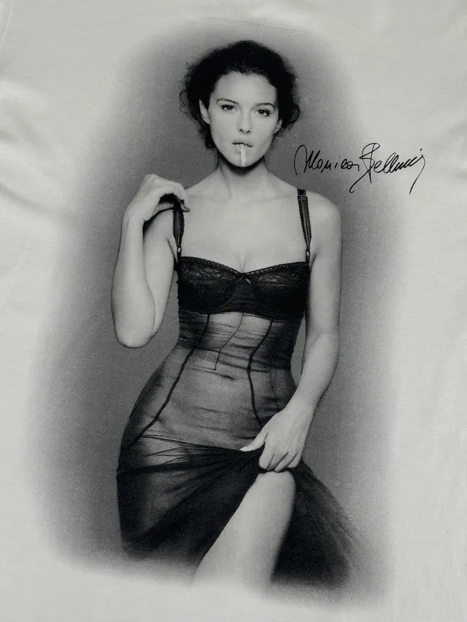 SS2010 Dolce & Gabbana White Monica Belluci Portrait T-Shirt - Image 7