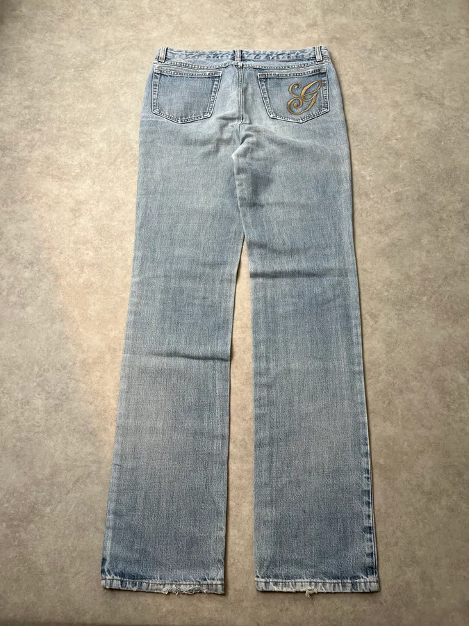 SS2010 Gucci Light Blue Denim Embroidered Jeans by Frida Giannini
