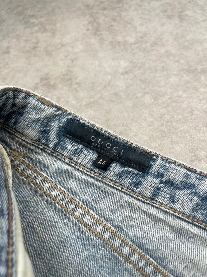 SS2010 Gucci Light Blue Denim Embroidered Jeans by Frida Giannini - Image 11