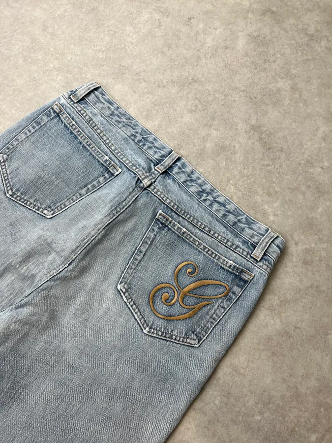 SS2010 Gucci Light Blue Denim Embroidered Jeans by Frida Giannini - Image 9