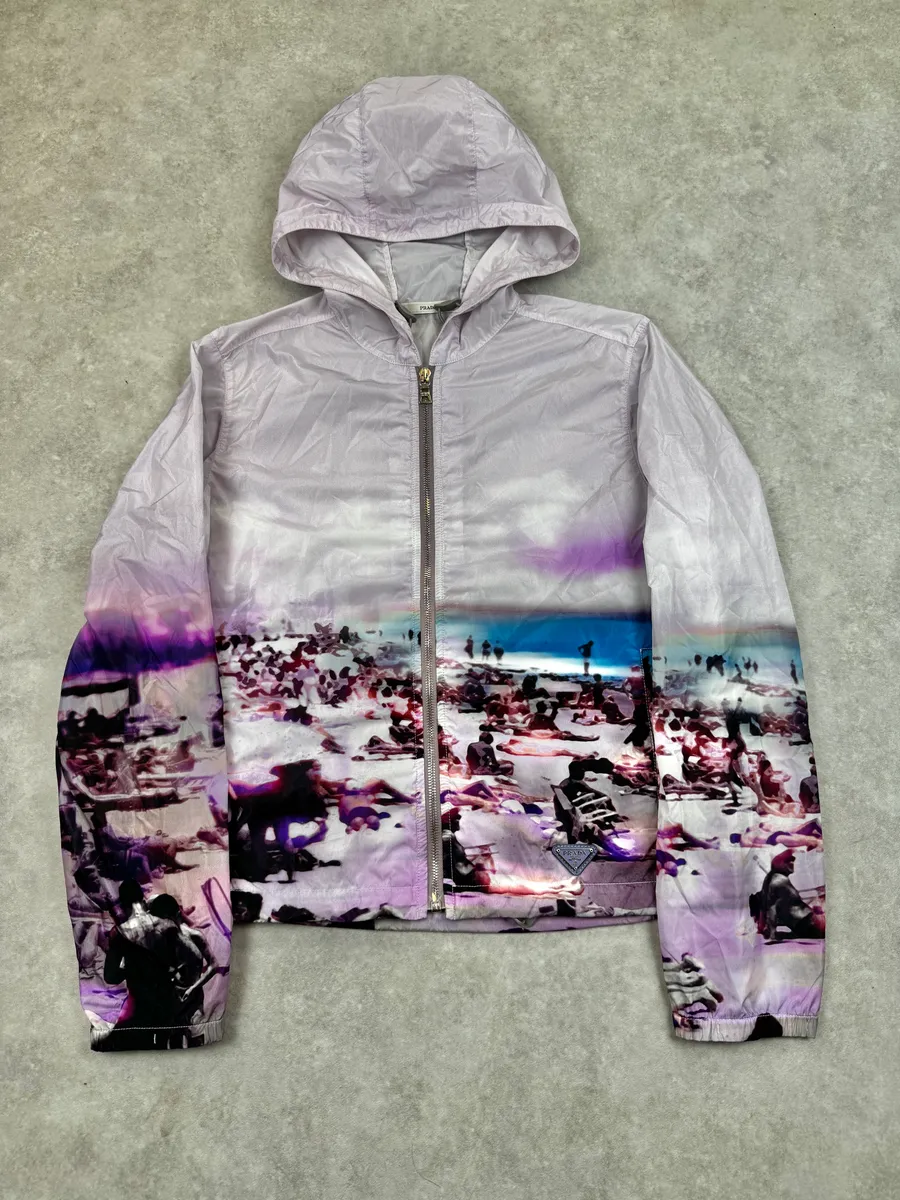 SS2010 Prada Beach Landscape Purple Windbreaker Jacket