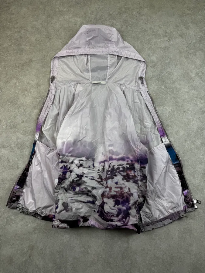 SS2010 Prada Beach Landscape Purple Windbreaker Jacket - Image 7