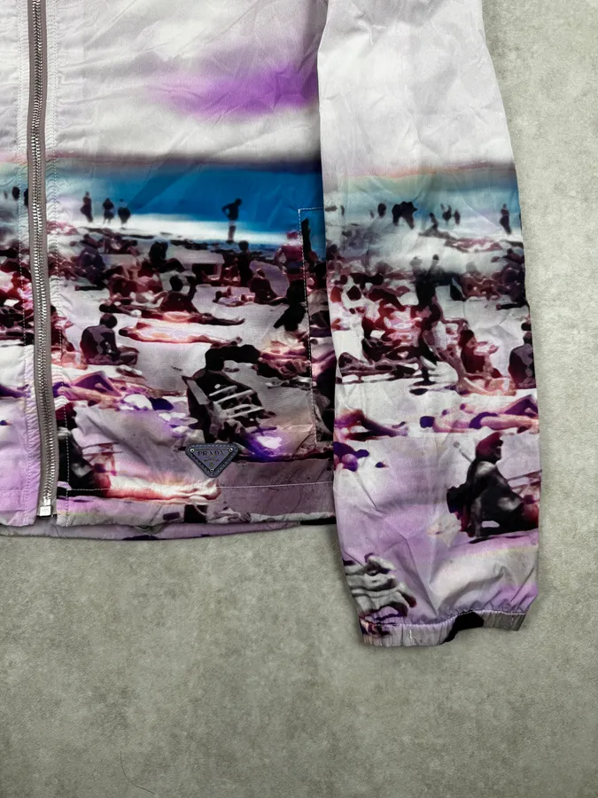 SS2010 Prada Beach Landscape Purple Windbreaker Jacket - Image 9