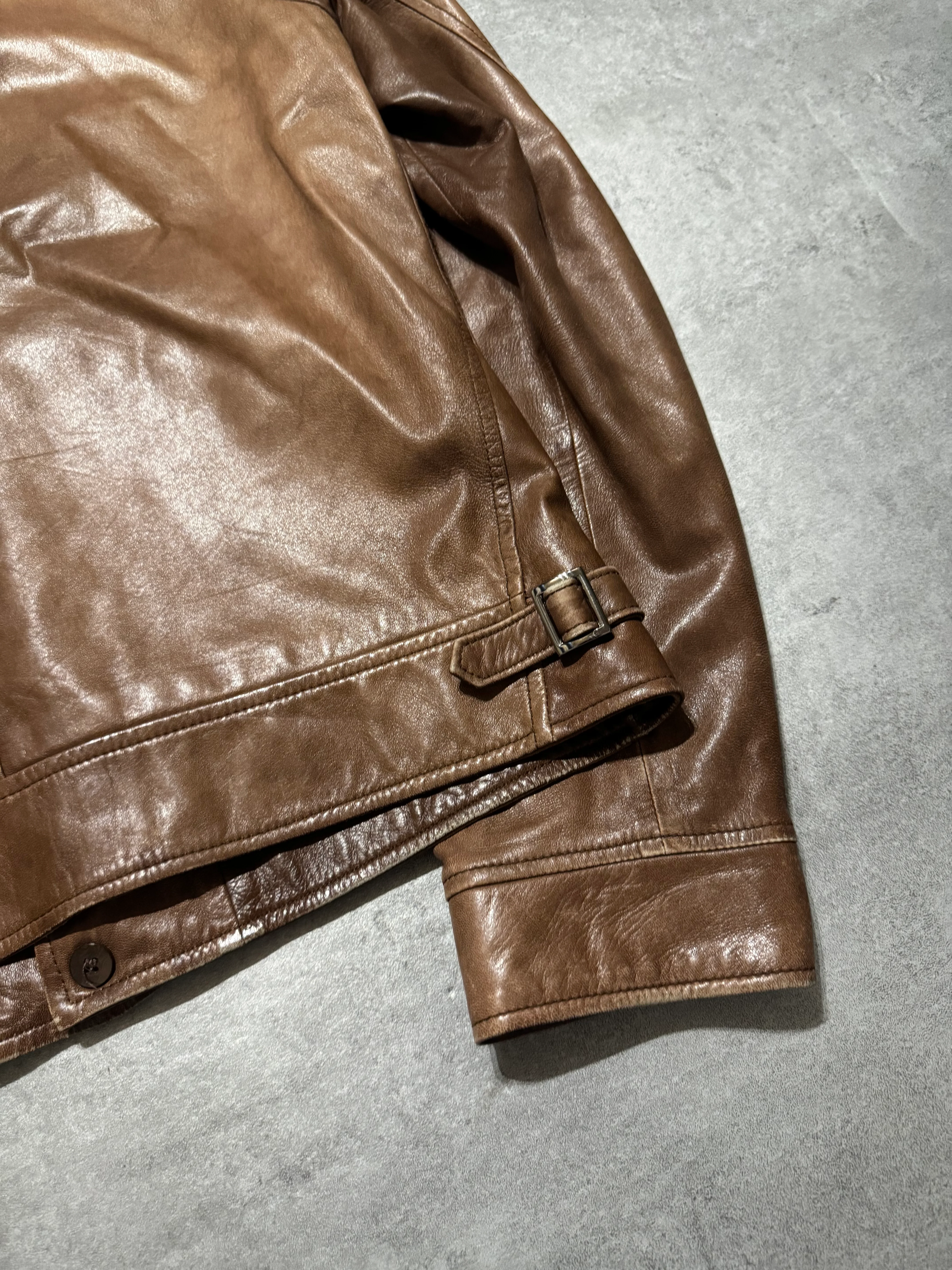 SS2010 Prada Brown Leather Jacket - Image 7