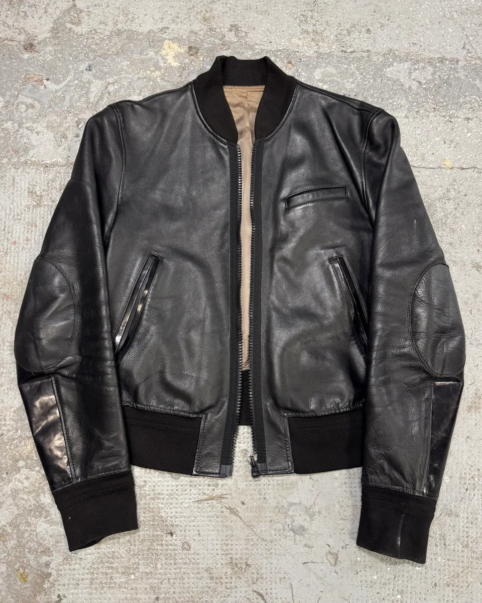 SS2011 Acne Studios Black Padded Bomber Leather Jacket