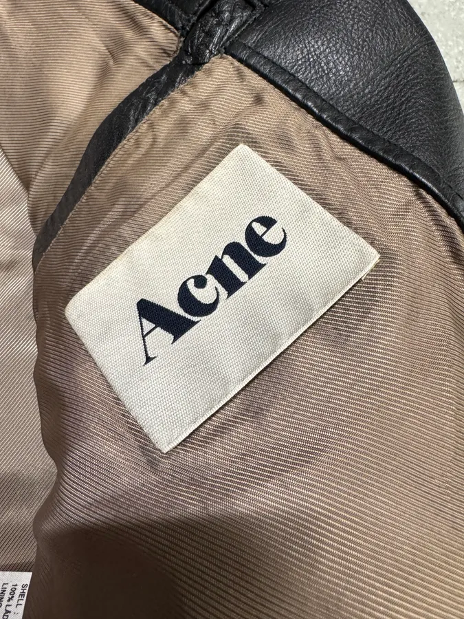 SS2011 Acne Studios Black Padded Bomber Leather Jacket - Image 8