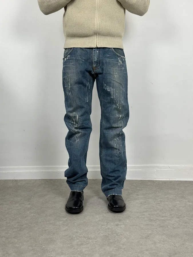 SS2011 Dolce & Gabbana Distressed Blue Denim Jeans - Image 2
