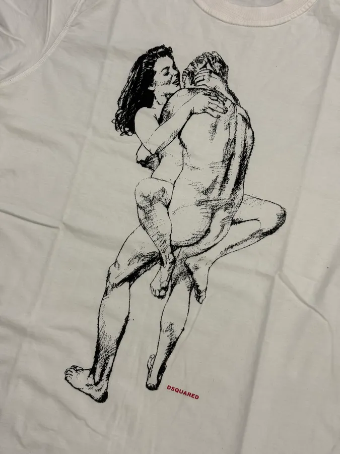 SS2011 Dsquared2 White Horny Duo Drawing T-Shirt - Image 4