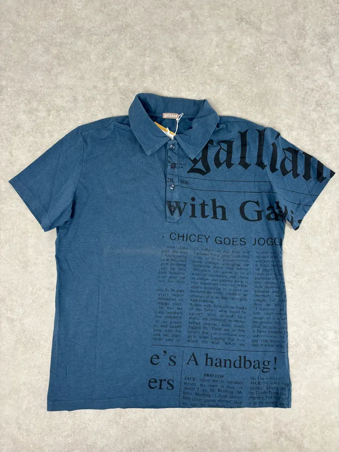 SS2011 Galliano Blue Newspaper Magazine Polo