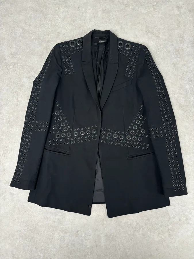 SS2011 Givenchy Black Wool Eyelet Studded Blazer by Riccardo Tisci