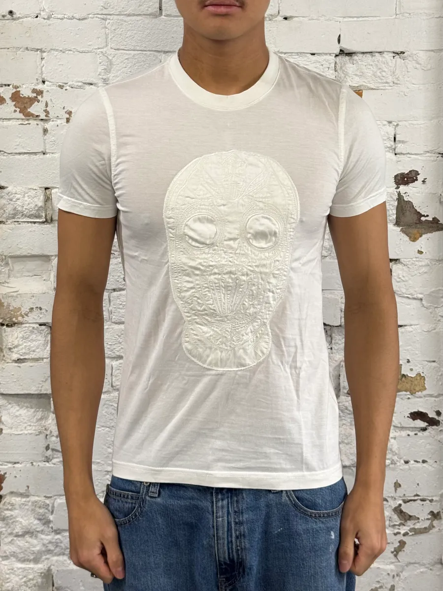 SS2011 Givenchy Embroided Mask White T-Shirt