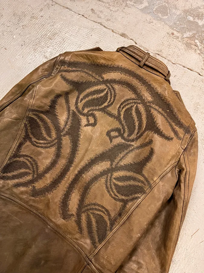SS2011 Gucci Brown Leather Tribal Fantasy Back Jacket by Frida Giannini - Image 7