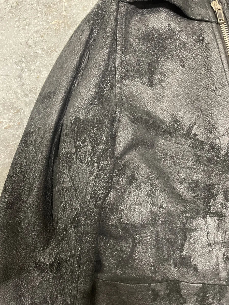 SS2011 Rick Owens Anthem Runway Blistered Black Leather Safari Jacket - Image 7