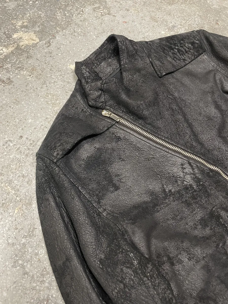 SS2011 Rick Owens Anthem Runway Blistered Black Leather Safari Jacket - Image 8
