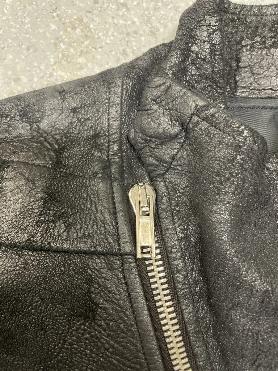 SS2011 Rick Owens Anthem Runway Blistered Black Leather Safari Jacket - Image 9