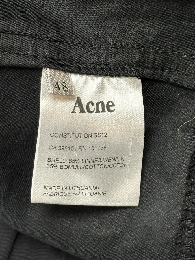 SS2012 Acne Studios Black Constitution Linen Jacket - Image 11