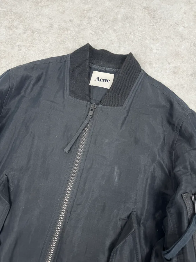 SS2012 Acne Studios Black Constitution Linen Jacket - Image 5