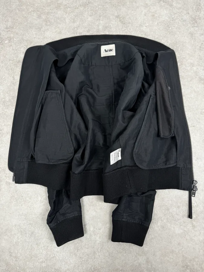 SS2012 Acne Studios Black Constitution Linen Jacket - Image 7