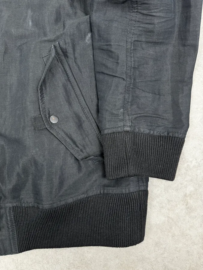 SS2012 Acne Studios Black Constitution Linen Jacket - Image 9