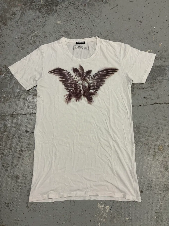 SS2012 Balmain White Bird T-Shirt