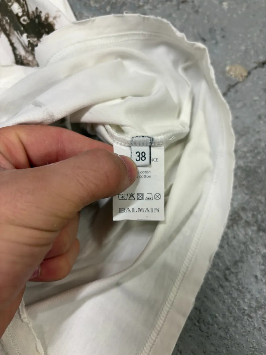 SS2012 Balmain White &  Brown Flowers T-Shirt - Image 6