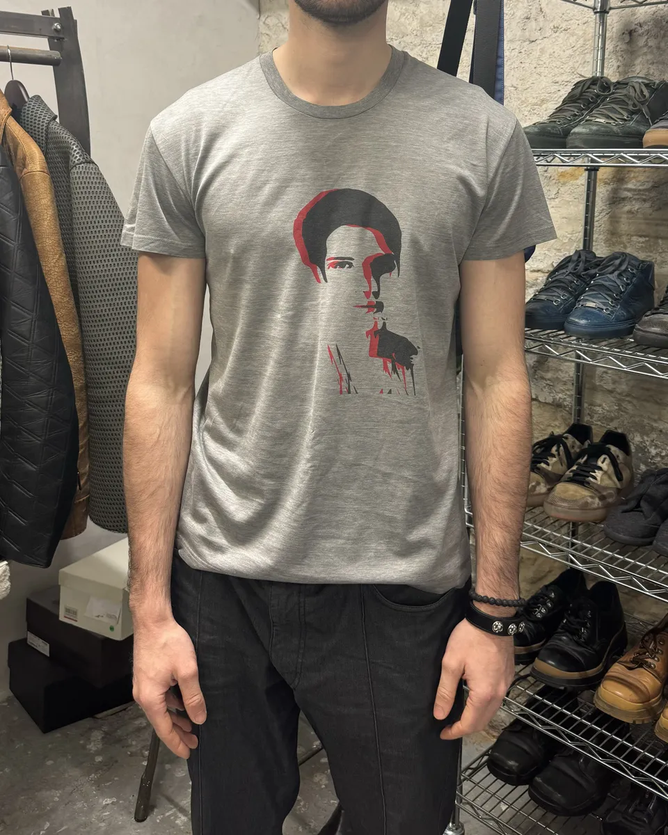 SS2012 Dior Grey Humanoid Red & Black Face Tee-Shirt by Kris Van Assche - Image 2