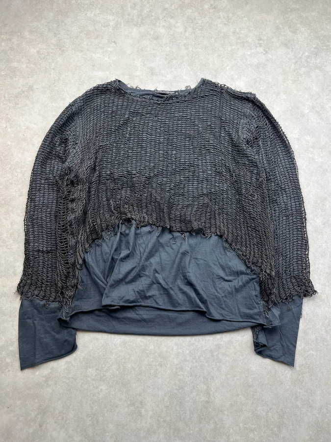 SS2012 Dolce & Gabbana Web Mesh Navy & Black Longsleeve