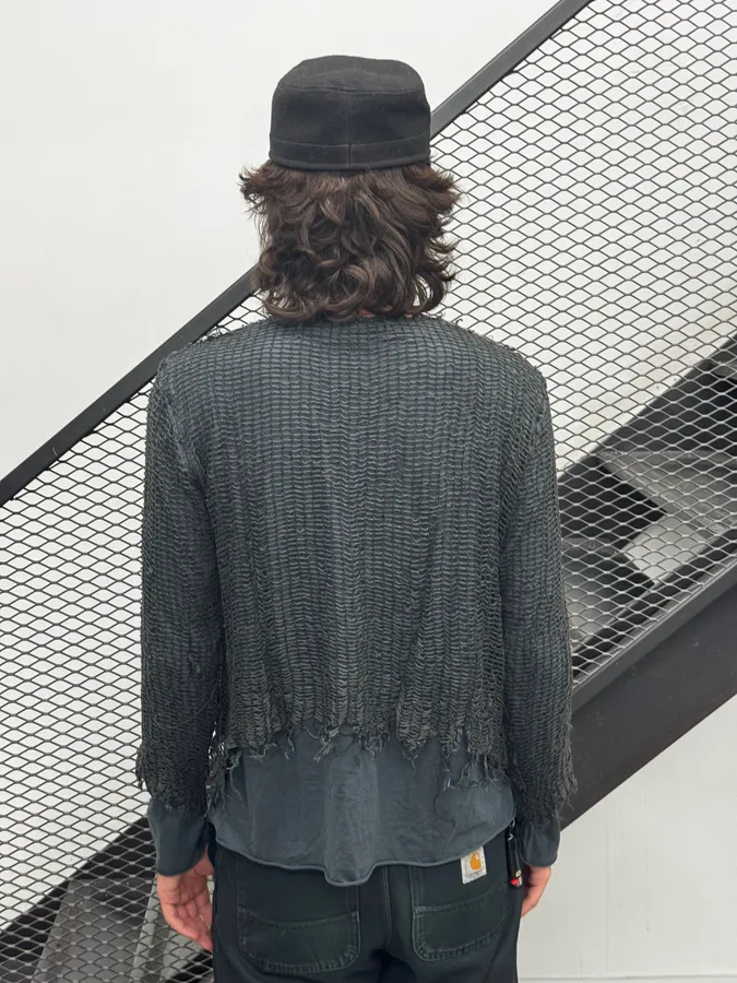 SS2012 Dolce & Gabbana Web Mesh Navy & Black Longsleeve - Image 3