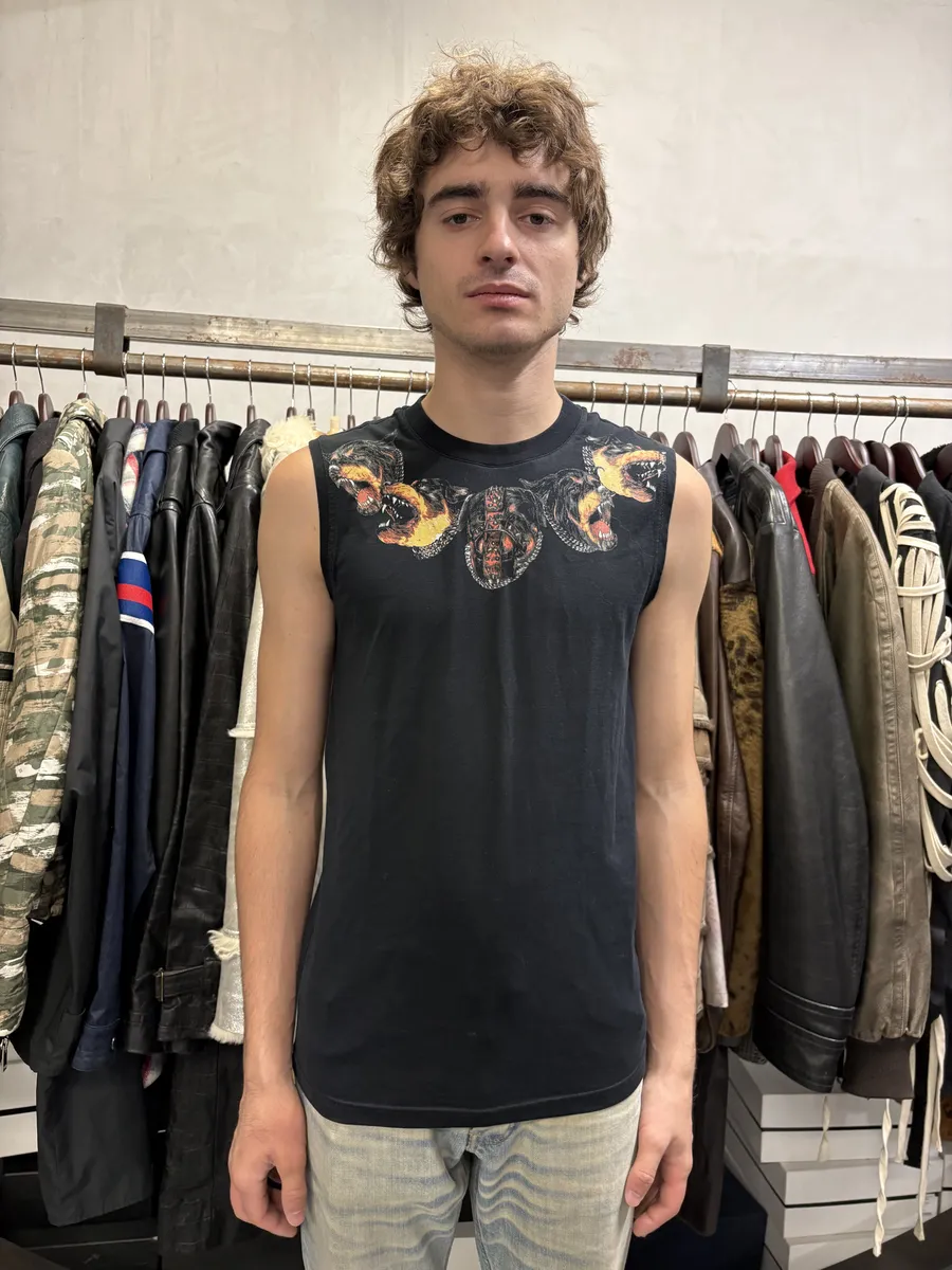 SS2012 Givenchy Black Rottweiler Tank Top by Riccardo Tisci - Image 3