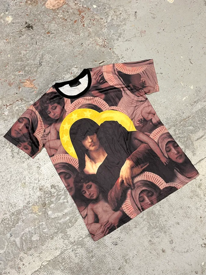 SS2012 Givenchy Madonna Pink & Black Tone Life T-Shirt - Image 4