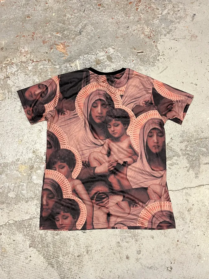 SS2012 Givenchy Madonna Pink & Black Tone Life T-Shirt - Image 5