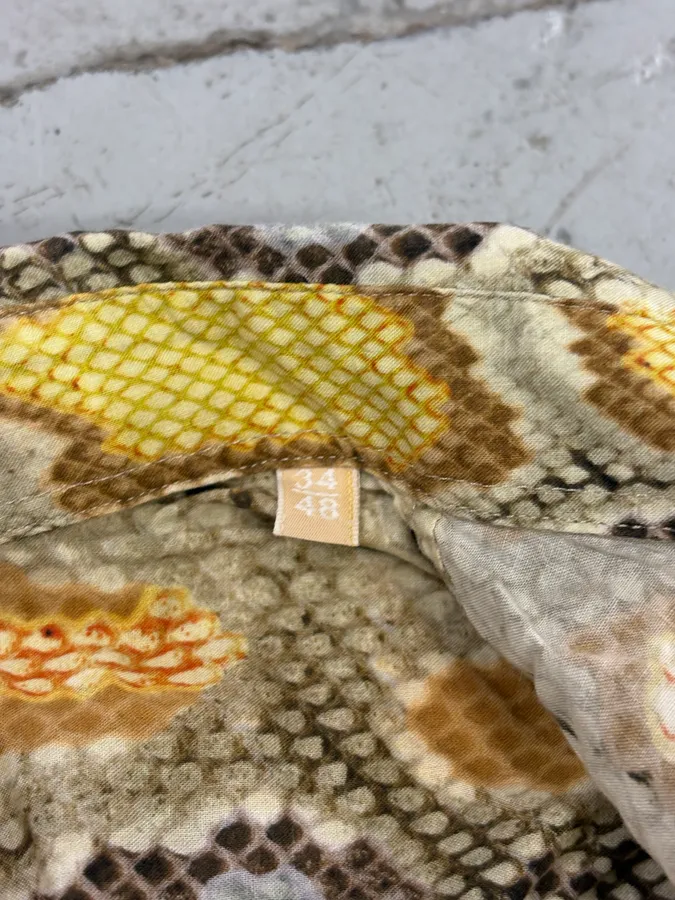 SS2012 John Galliano Yellow Python Snake Print Silk Shirt - Image 11