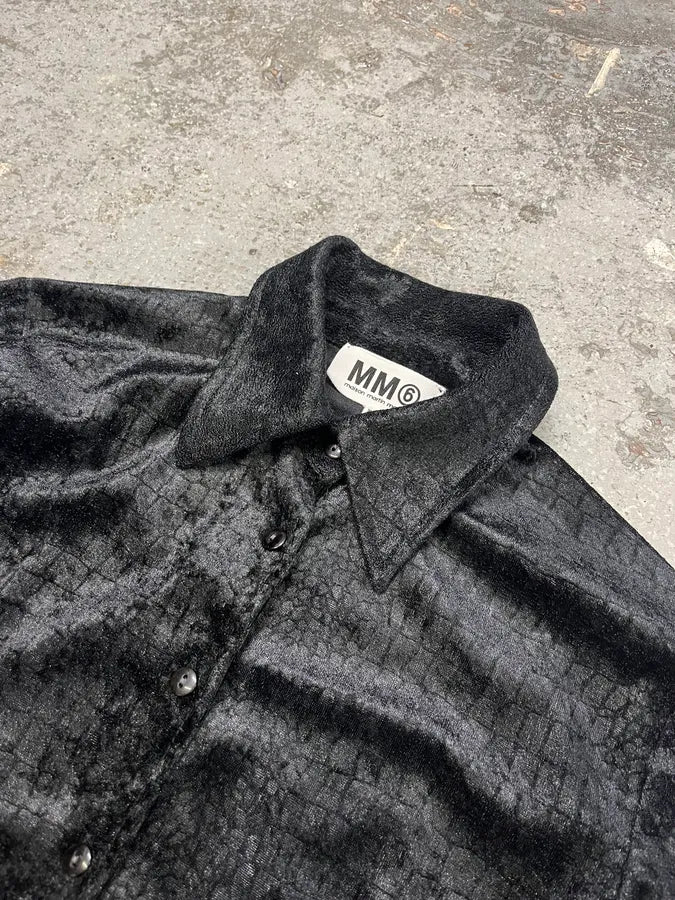 SS2012 Maison Margiela MM6 Black Crocodile Effect Obscure Shirt - Image 4