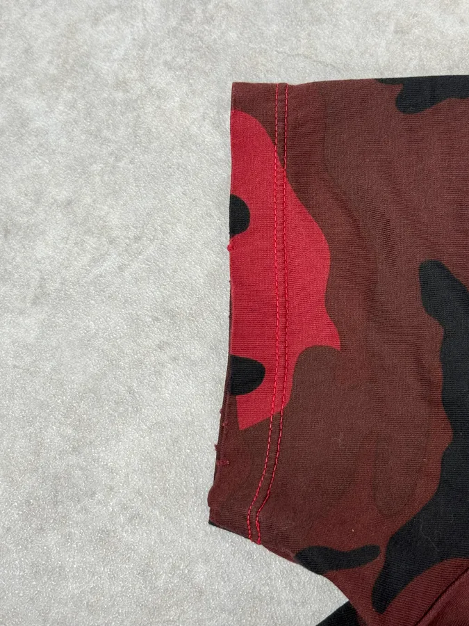 SS2012 Valentino Red Military Camouflage Distressed T-Shirt - Image 8