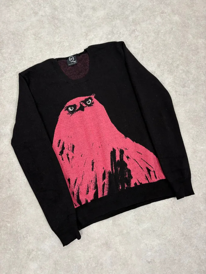 SS2013 Alexander McQueen Pink Eagle Black Sweater - Image 4