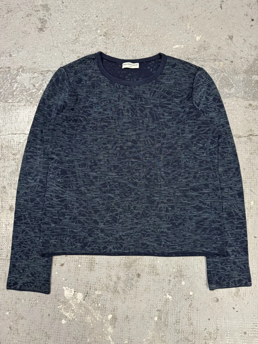 SS2013 Balenciaga Navy Textured Sweater by Nicolas Ghesquiere