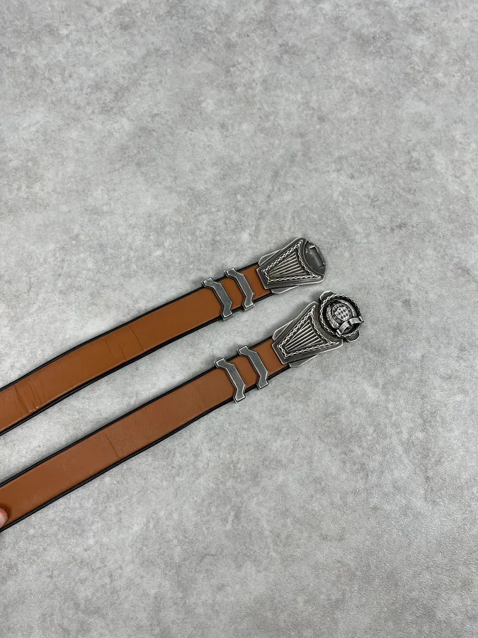 SS2013 Balmain Brown Leather Belt Crest Buckle - Image 3