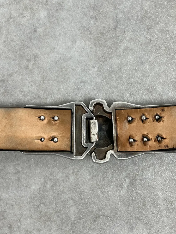 SS2013 Balmain Brown Leather Belt Crest Buckle - Image 8