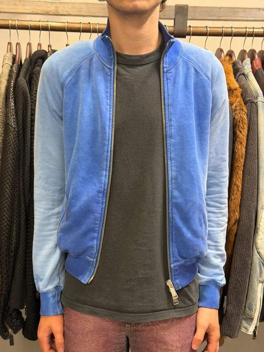 SS2013 Dsquared2 Bleached Gradient Blue Zip-Up Sweater - Image 2