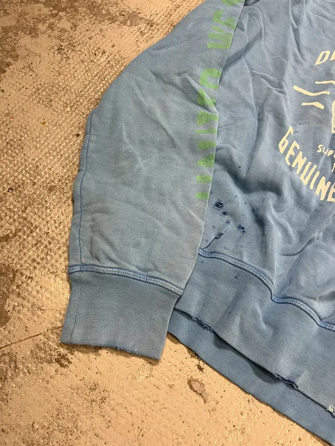 SS2013 Dsquared2 Blue Distressed Faded Crewneck Sweater - Image 5