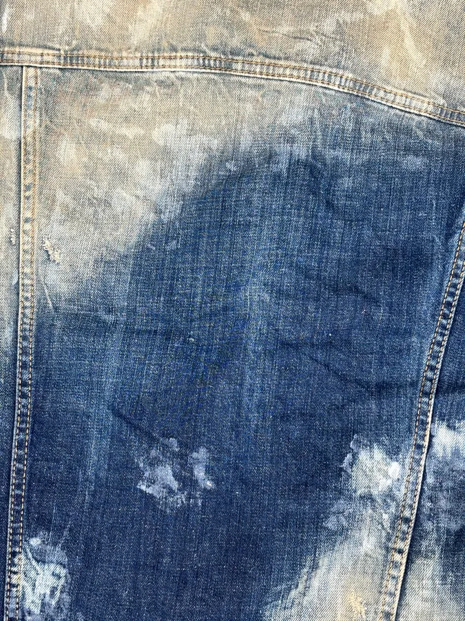 SS2013 Dsquared2 Blue Distressed Leopard Collar Denim Vest - Image 12