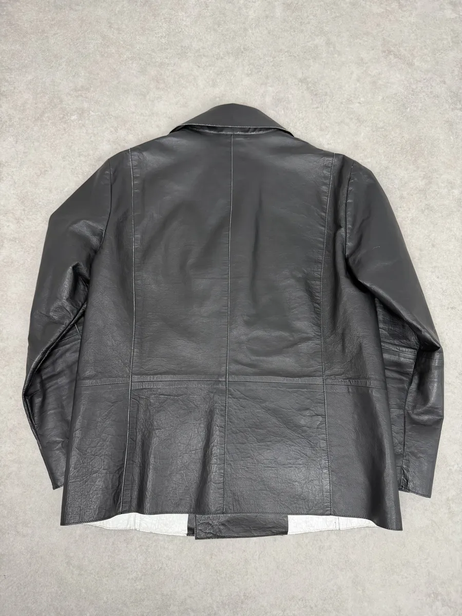SS2013 Emporio Armani Black Eroded Blazer Officer Jacket - Image 2