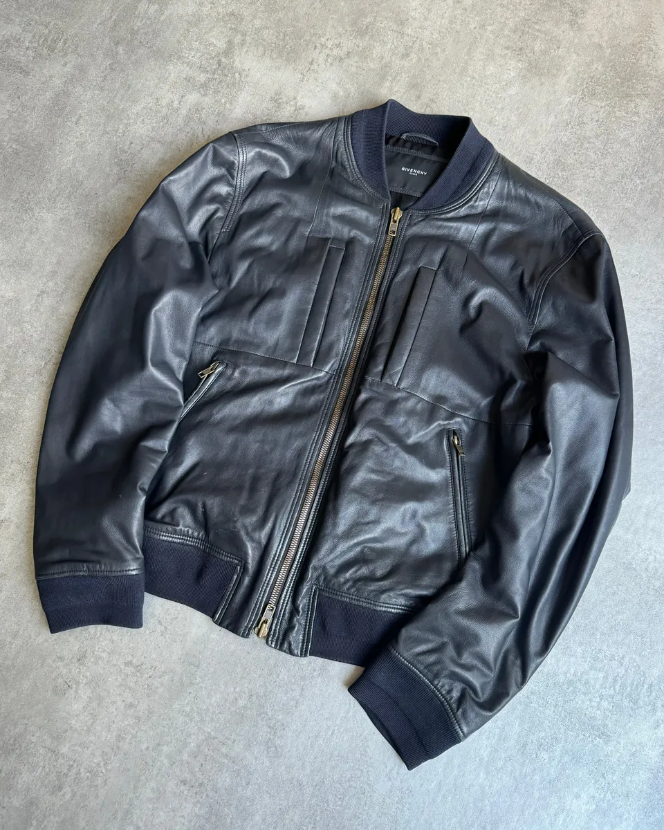 SS2013 Givenchy Black Leather Brut Leather Jacket by Riccardo Tisci - Image 2