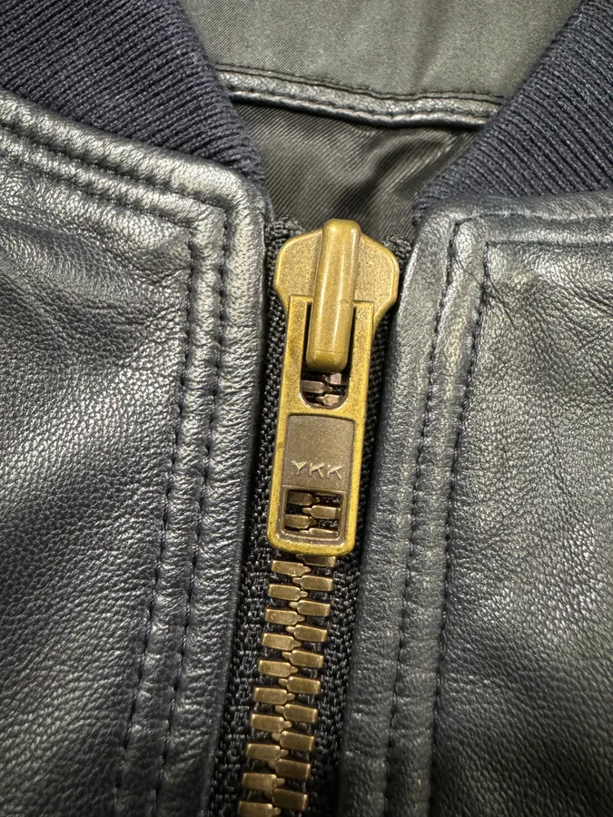 SS2013 Givenchy Navy Lamb Leather Bomber Jacket - Image 11