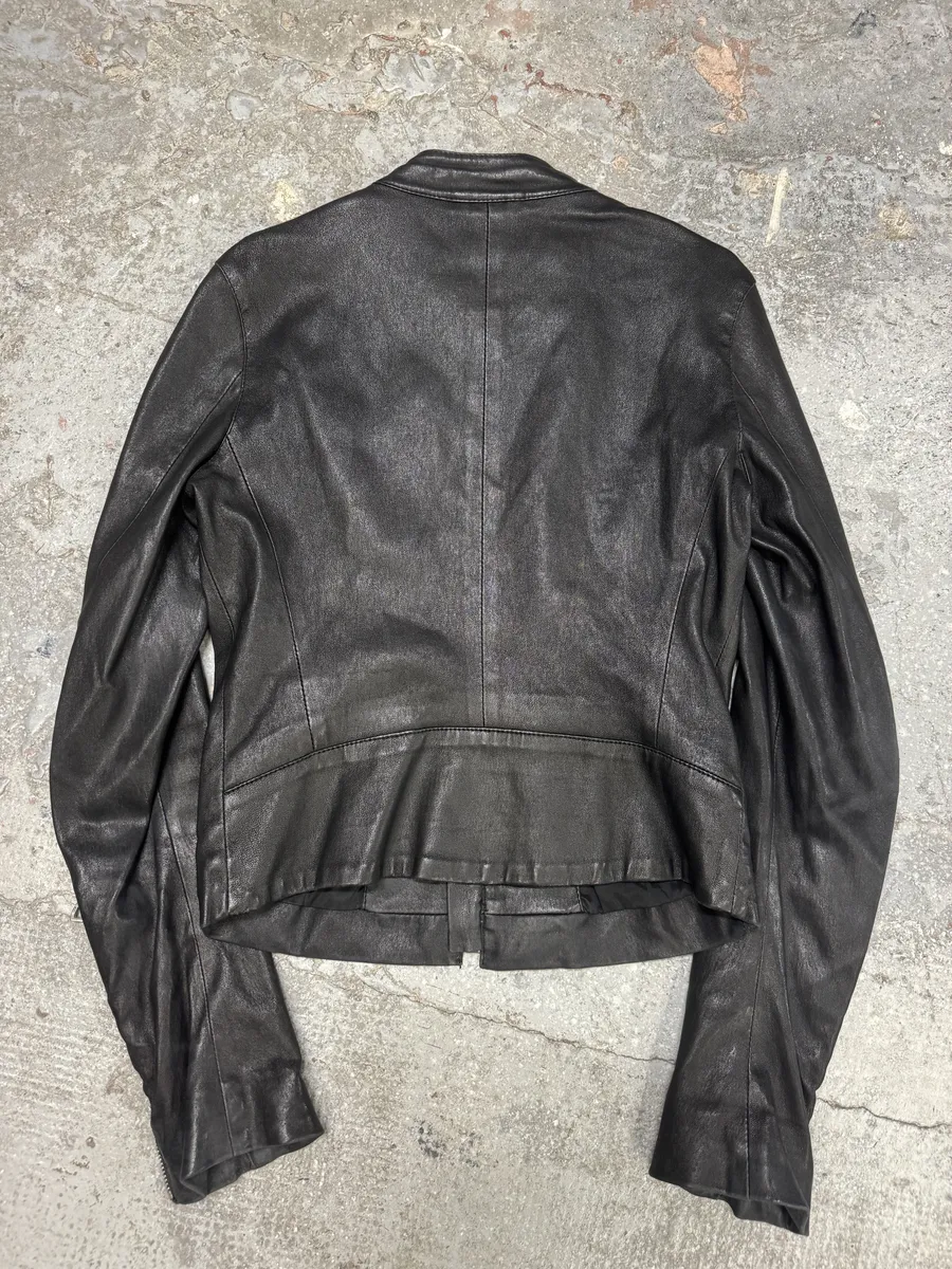 SS2013 Maison Margiela Black 5 Zip Leather Jacket - Image 2