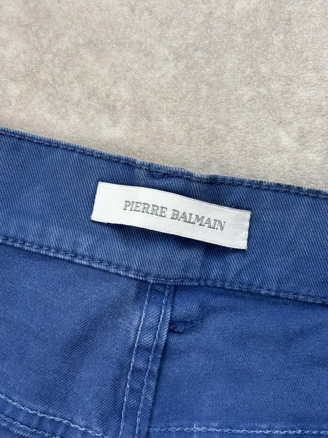 SS2013 Pierre Balmain Biker Navy Denim Jeans - Image 11