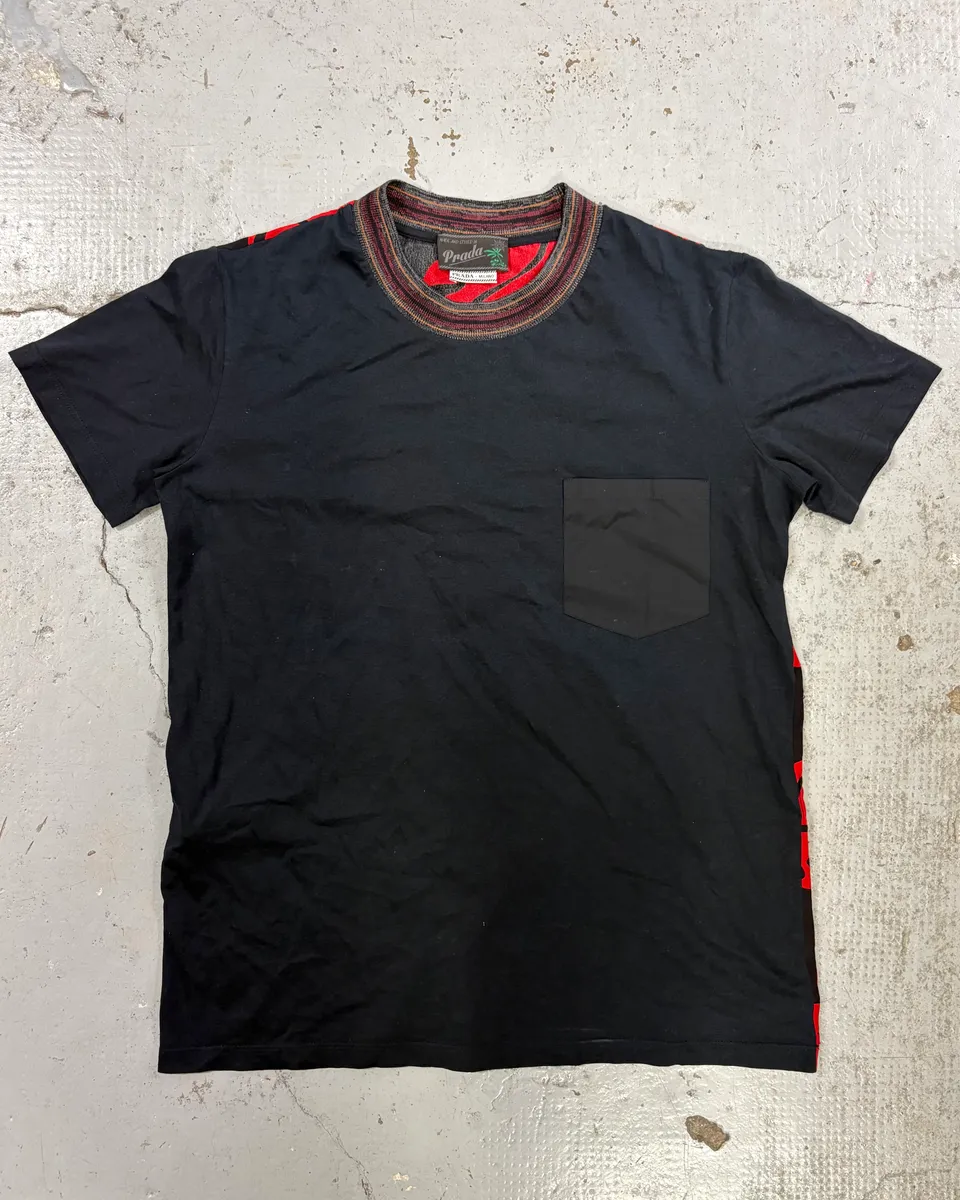 SS2013 Prada Black & Red Floral T-Shirt